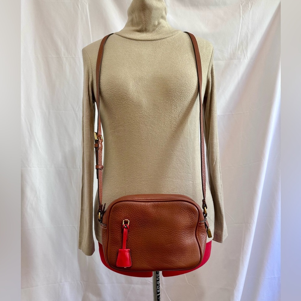 J. Crew ‘Signet’ Leather Crossbody Purse in Saddle Lock & Key - Picture 4 of 16